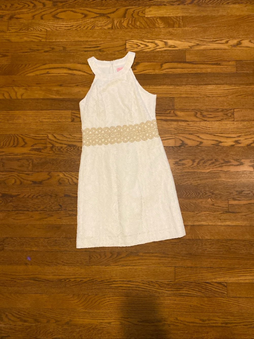 NWOT Lilly Pulitzer Ashlyn Shift Lace Dress Resort White Gold Suze 0 Girls